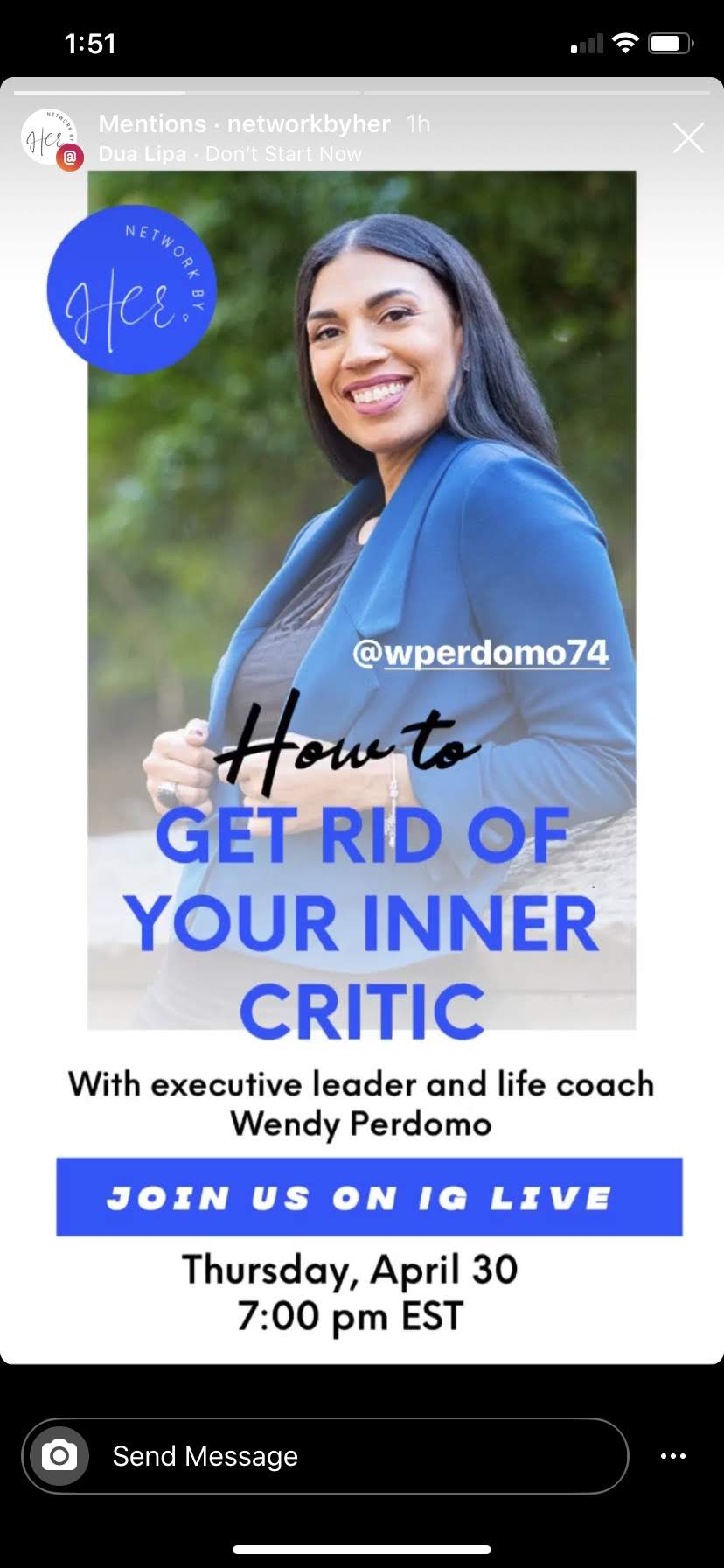 How to Get Rid of Your Inner Critic — Network By Her IG Live